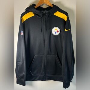 Nike NFL On Field Therma Fit Pittsburgh Steelers Men’s Zip Up Hoodie Sweater XXL